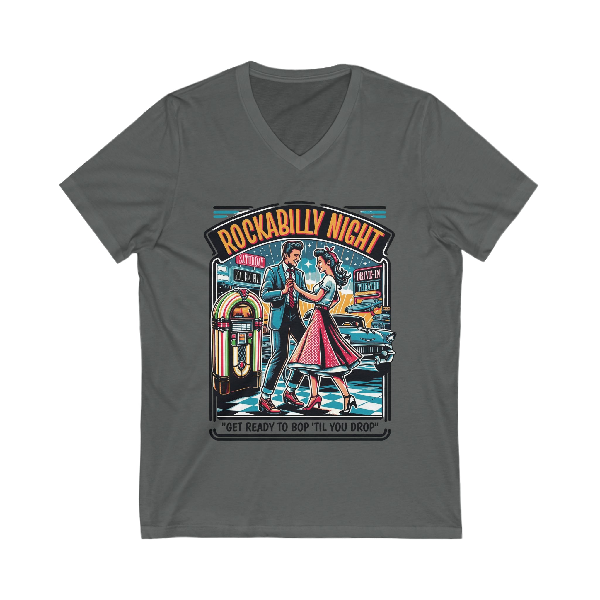 V-NECK SHIRT - ROCKABILLY DESIGN